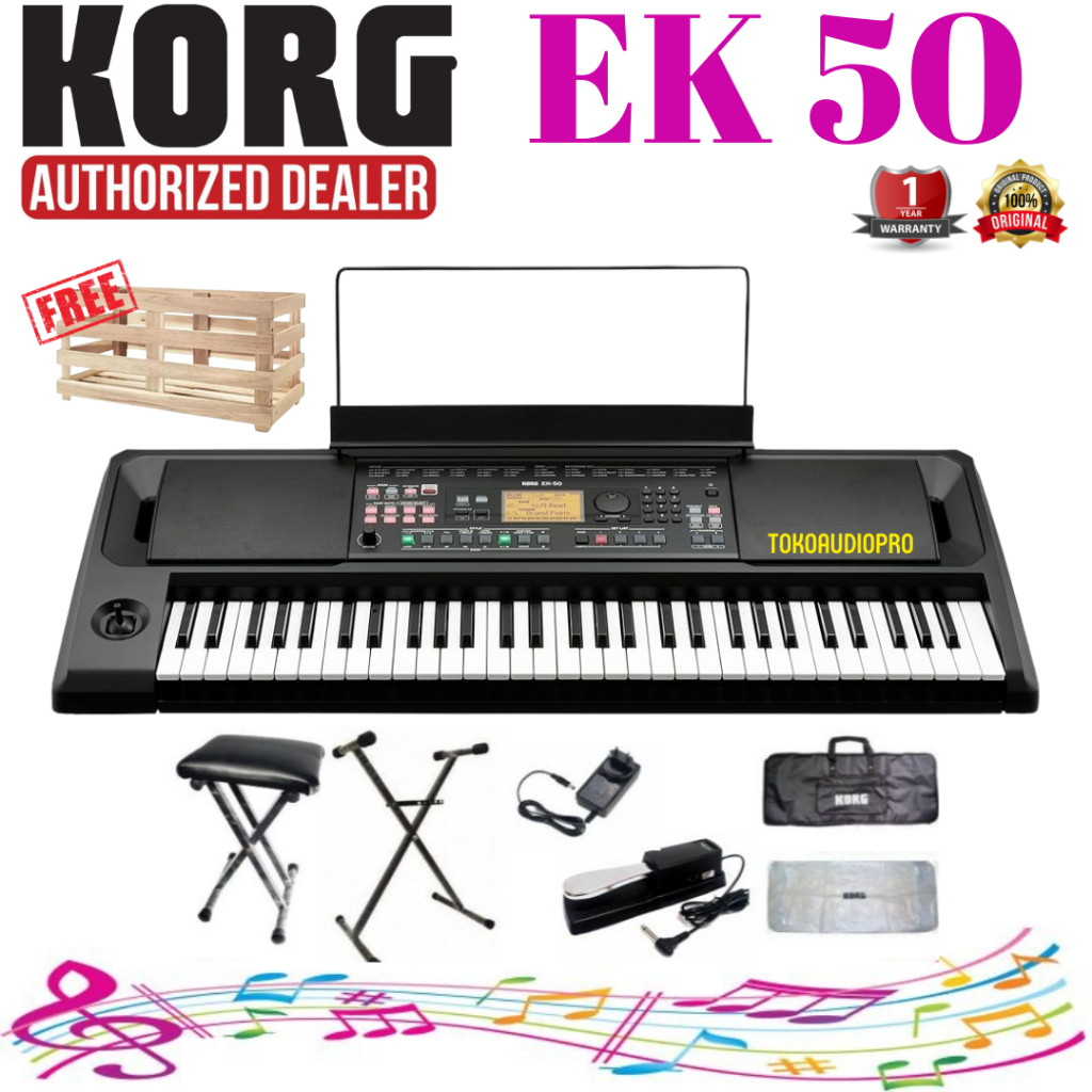 Korg EK50  61-Key Professional Arranger Keyboard Paket Korg EK-50