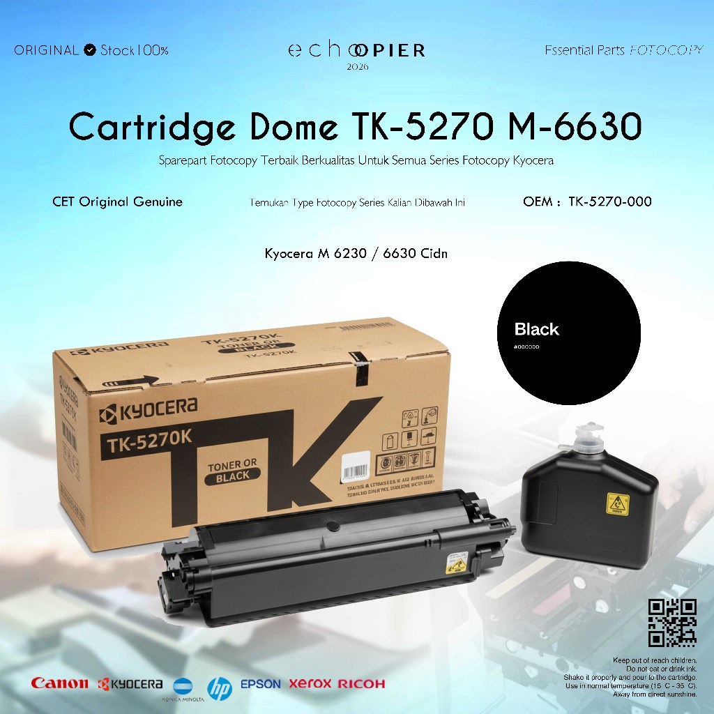 Catridge Kyocera Warna Toner Botol Kosong M 6630 M 6030 Colour Fotocopy Printer Original Dome