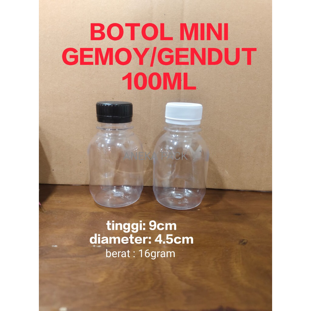 botol gemoy 100ml/botol kopi/botol plastik/botol mini