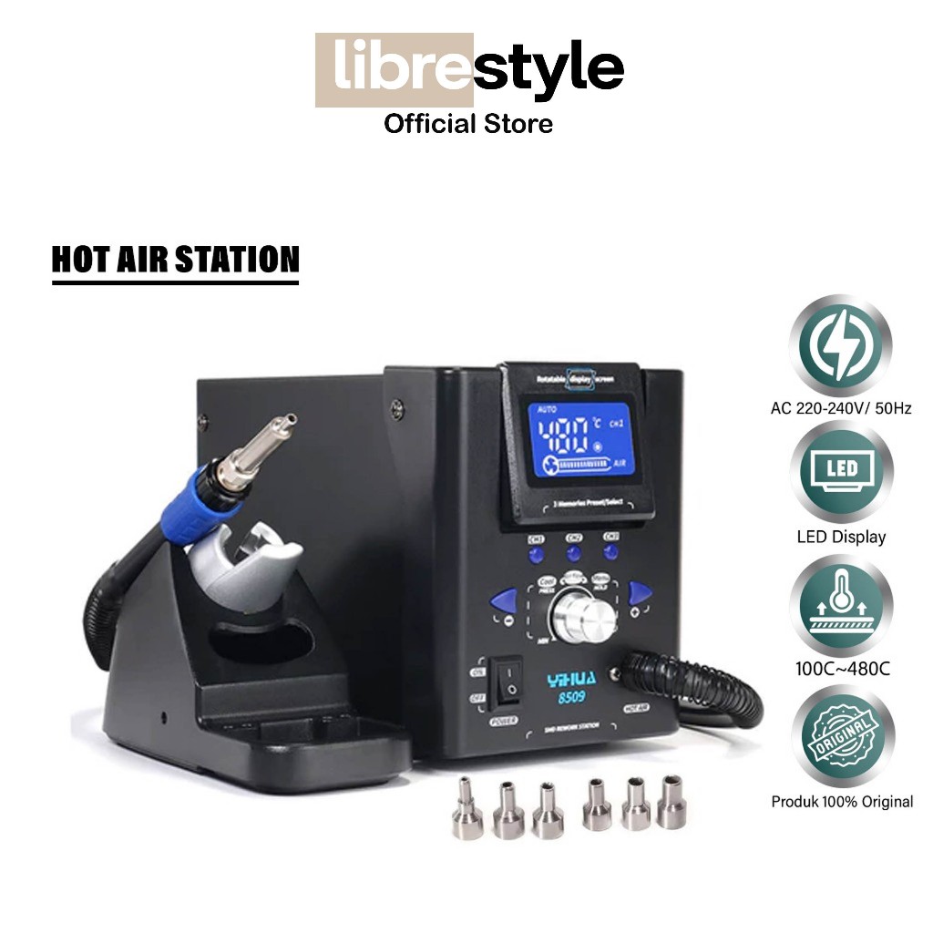 YIHUA 8509 HOT AIR GUN - SOLDER UAP - BLOWER GAGANG KECIL DIGITAL ORIGINAL