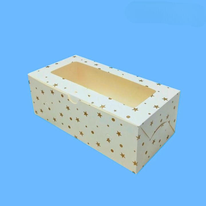 10 Pcs Dus Kotak Kue Motif Polkadot Bintang Emas Ivory Motif Lucu Dan Imut