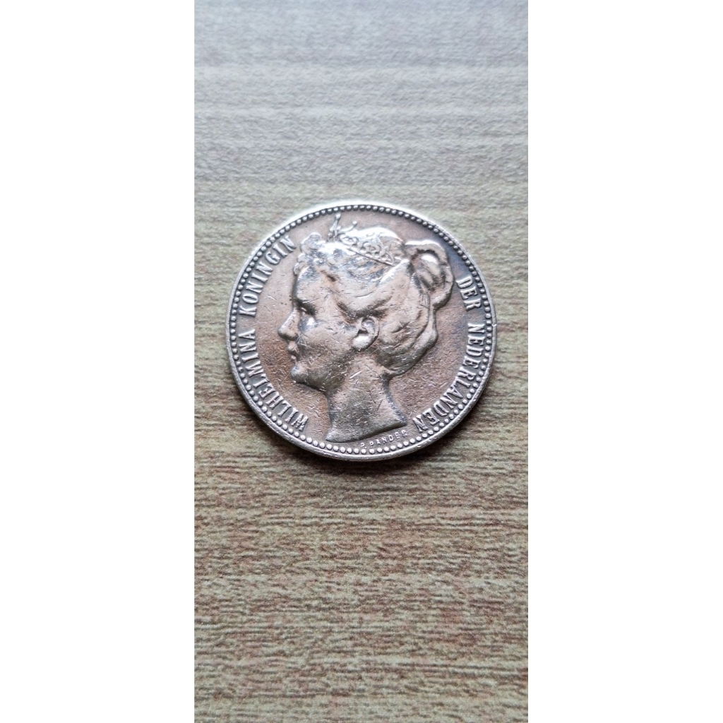Koin Perak Wilhelmina 1 Gulden 1901 (Rare)