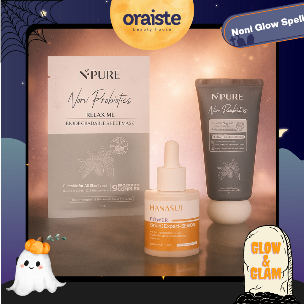 Noni Glow Spell - NPURE Noni Probiotic Face Wash 50ml + Hanasui Power Bright Expert Serum + NPURE No