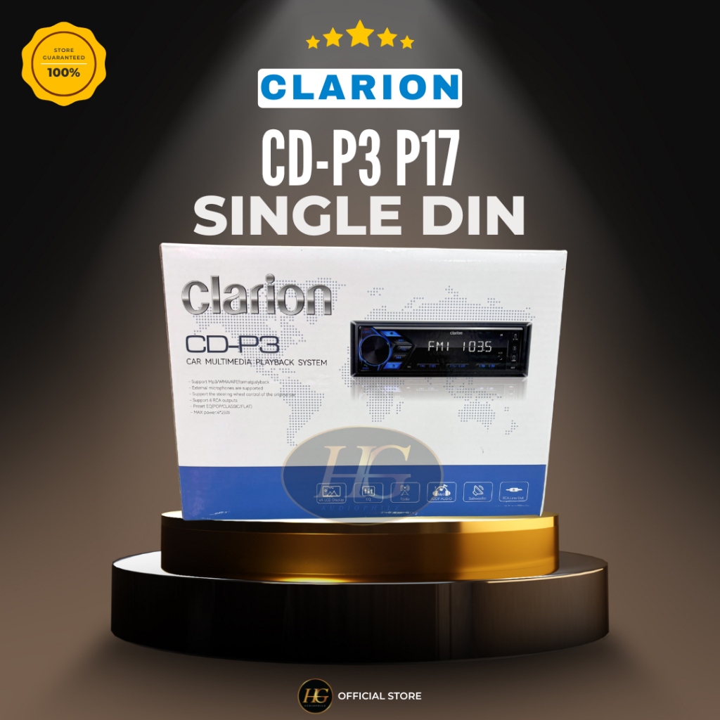 SINGLE DIN  CD AUDIO PLAYER CLARION CD-P3 P17