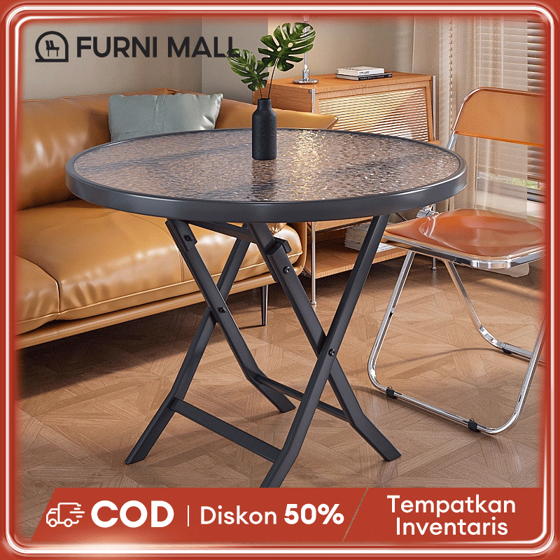Meja kopi fiber kaca lipat Meja taman outdoor Meja balkon Meja ruang tamu Furniture outdoor Furnitur