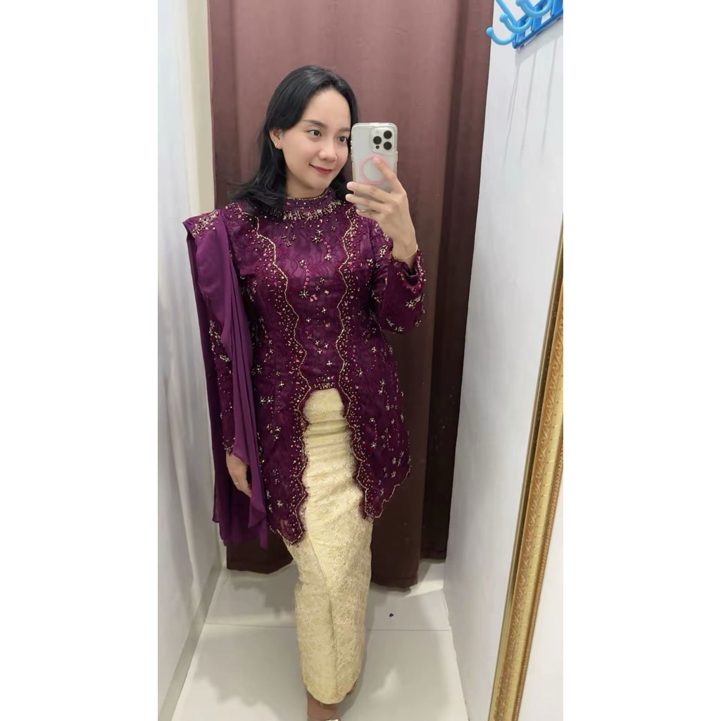 KEBAYA BURGUNDY KEBAYA AJA KEBAYA HIJAB KEBAYA PAYET EKSLUSIF