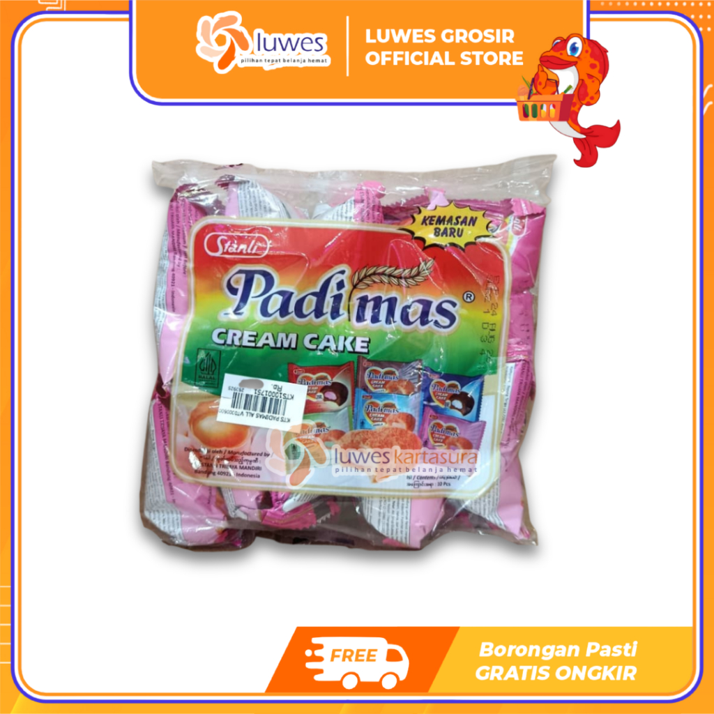 [GROSIR] Padimas Cream Cake Strawberry Pack Isi 10pcs Snack Cemilan Strawberry Termurah