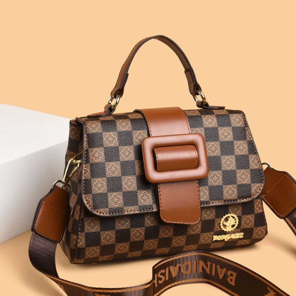 TOKOMEDAN1 - 2964 Tas FOXJAZZ Premium Tas Wanita Motif KOTAK-KOTAK,BUNGA Impor Tas Selempang Cewek