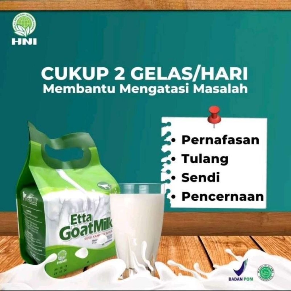 SUSU KAMBING HNI HPAI ETTA GOAT MILK bagus untuk pertumbuhan anak tinggi kalsium pengobatan TBC batu