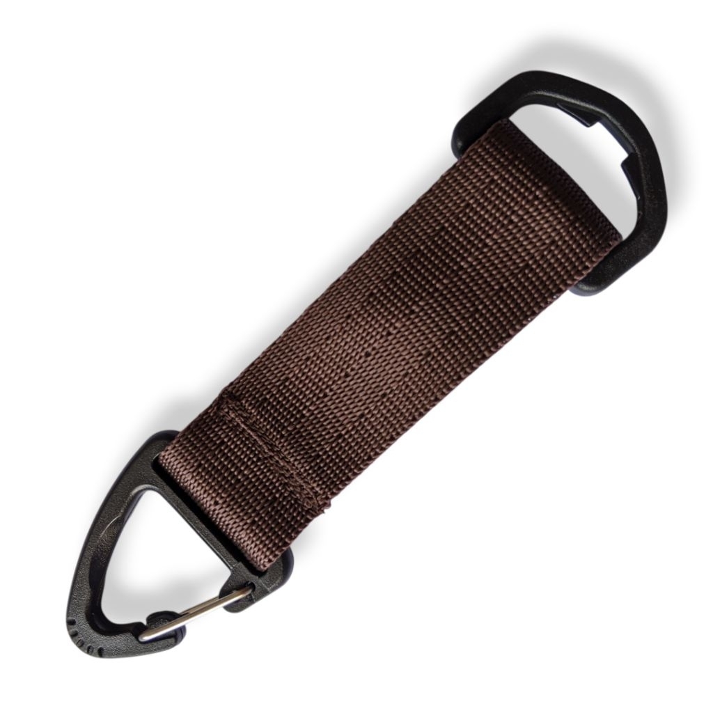 Keychain Pengait Segitiga Plastik Aksesoris Tali Tas Handle Pouch Webbing Coklat tua