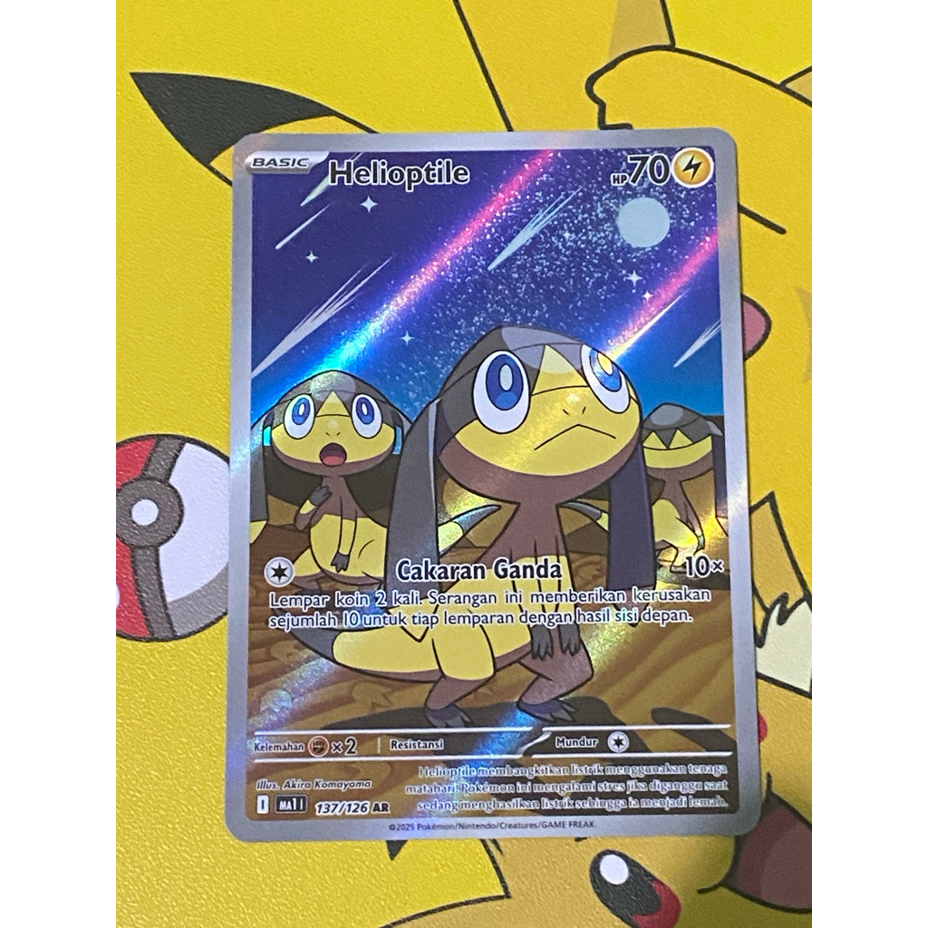 kartu pokemon AR helioptile ori second free slip(pelindung kartu)