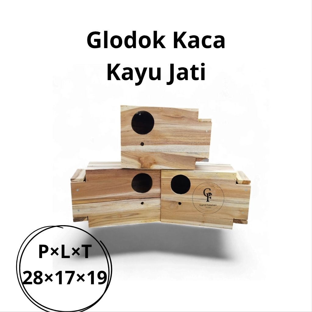 Glodok Kaca Lovebird Kayu Jati