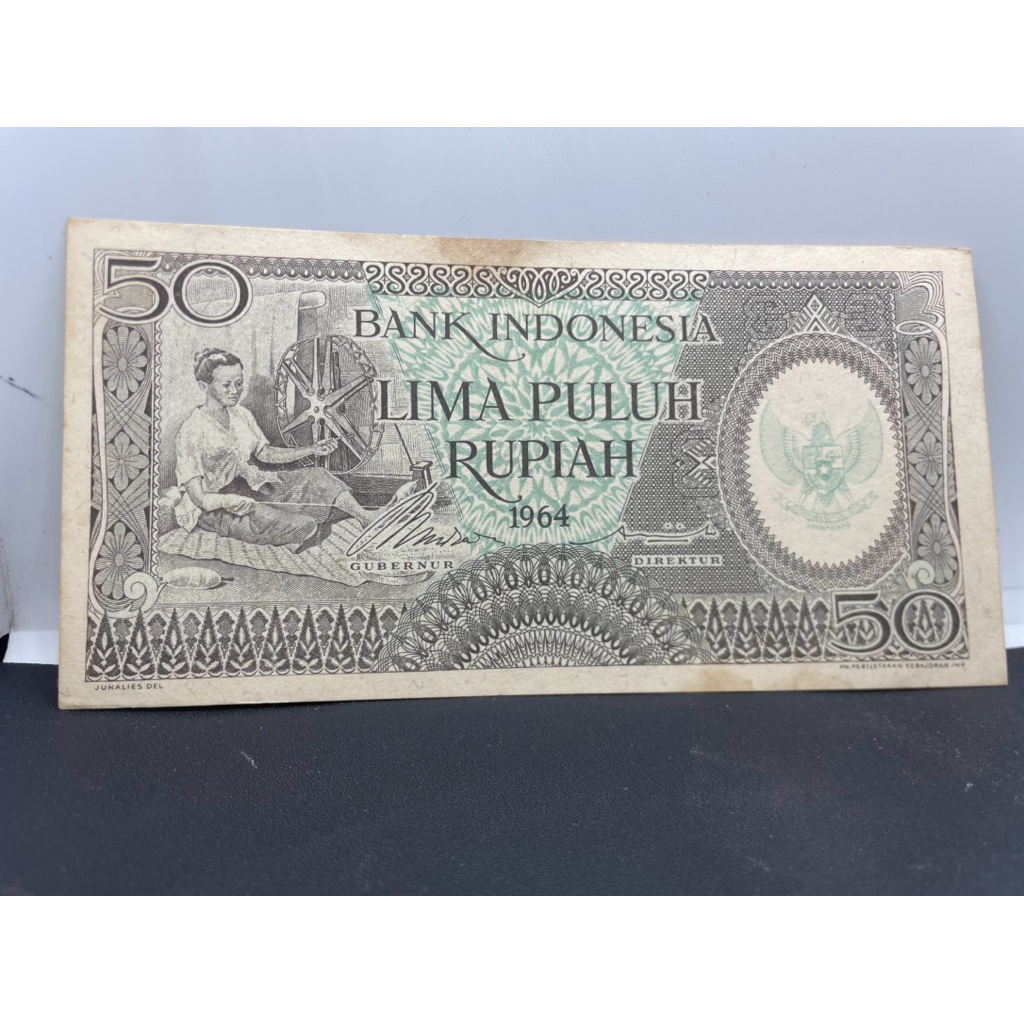 uang kuno 50 rupiah 1958 gress mahar dan koleksi