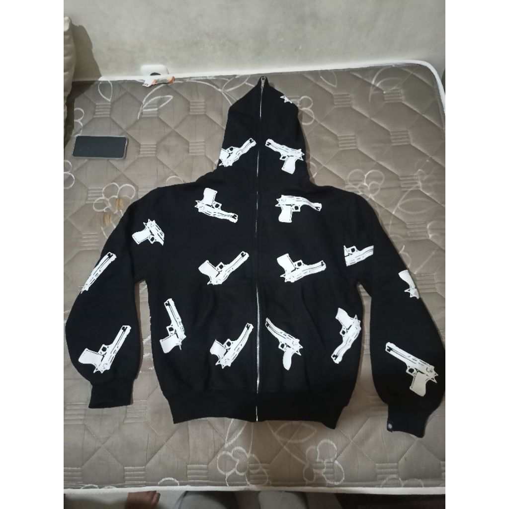 Hoodie Boxy Full Zipper Motif Glock Vane