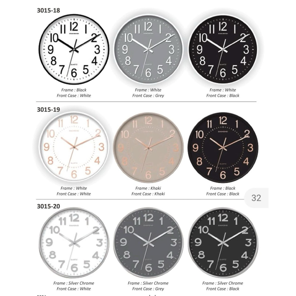 Jam Dinding Diamond 3015-19 MESIN SWEEP