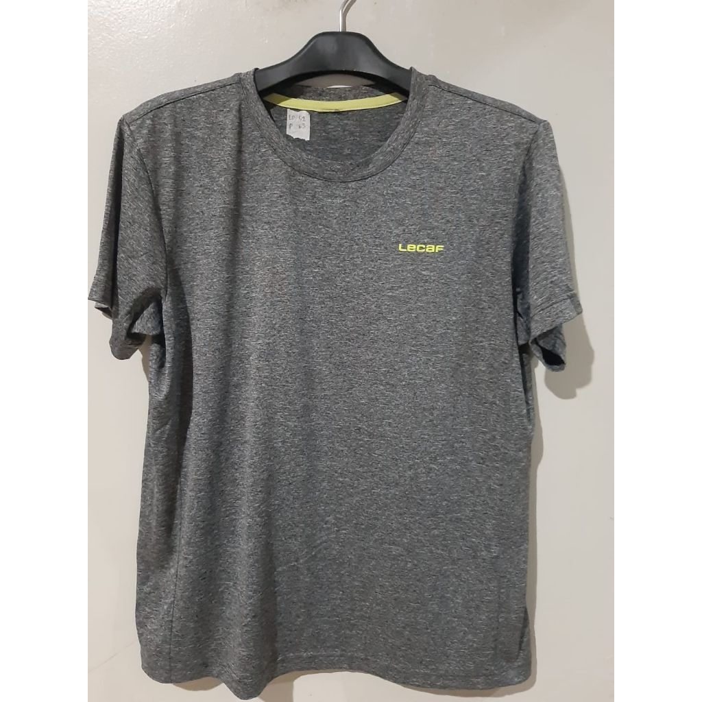 t-shirt kaos olah raga Lecaf warna abu misty Freeloved/bekas/thrift/second/seken