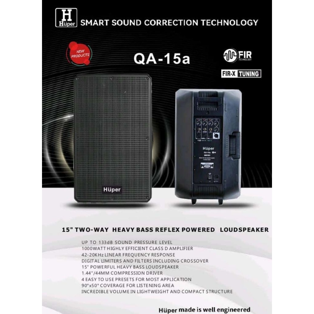 SPEAKER AKTIVE HUPER QA15 15INCH/QA15A/QA15A 1000 Watt ORIGINAL