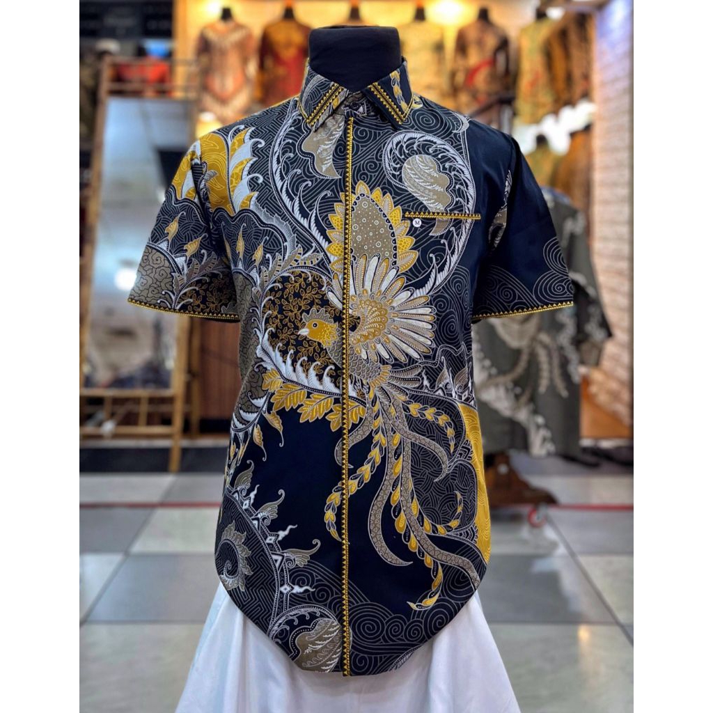 Batik Cantieq Exclusive - PURWAANGKARA | Batik Pria sutra premium - Phoenix heritage jahitam bordir 