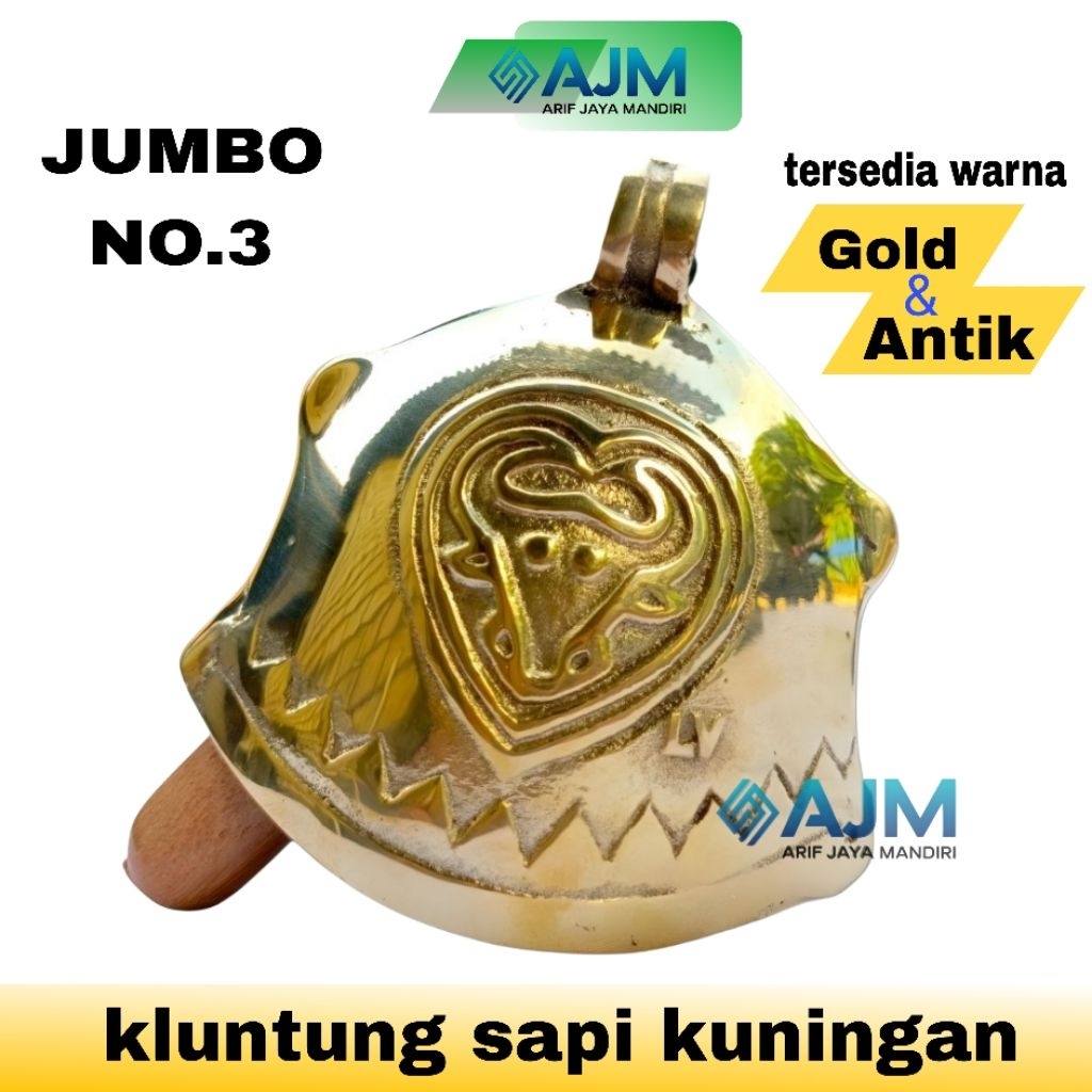 Kluntung Sapi Kuningan Klontong Bandul Kalung Sapi Bel Lonceng