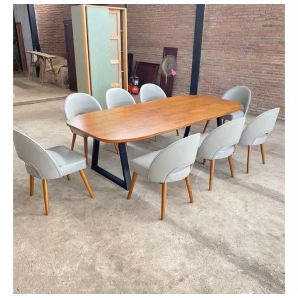 set meja makan sofa meja makan kayu jati sofa