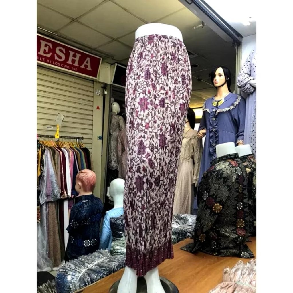 Rok Plisket Dewasa Jarik Bawahan Kebaya Rok Motif Batik