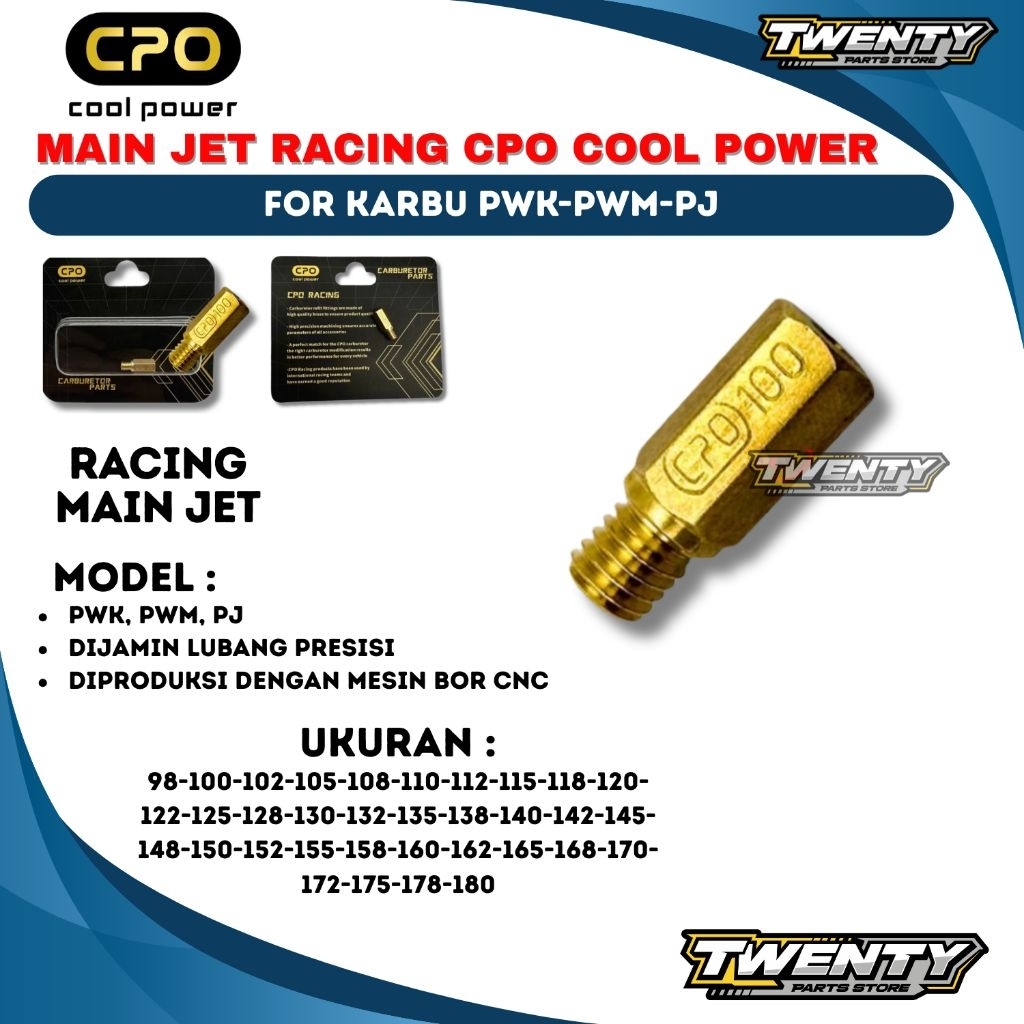 MAIN JET CPO KARBU PWK PWM PJ SPUYER MAIN JET RACING ORIGINAL CPO COOL POWER
