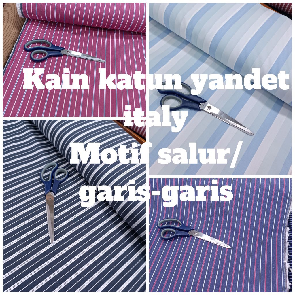 KAIN KATUN MOTIF SALUR/GARIS-GARIS YANDET ITALY TERBARU