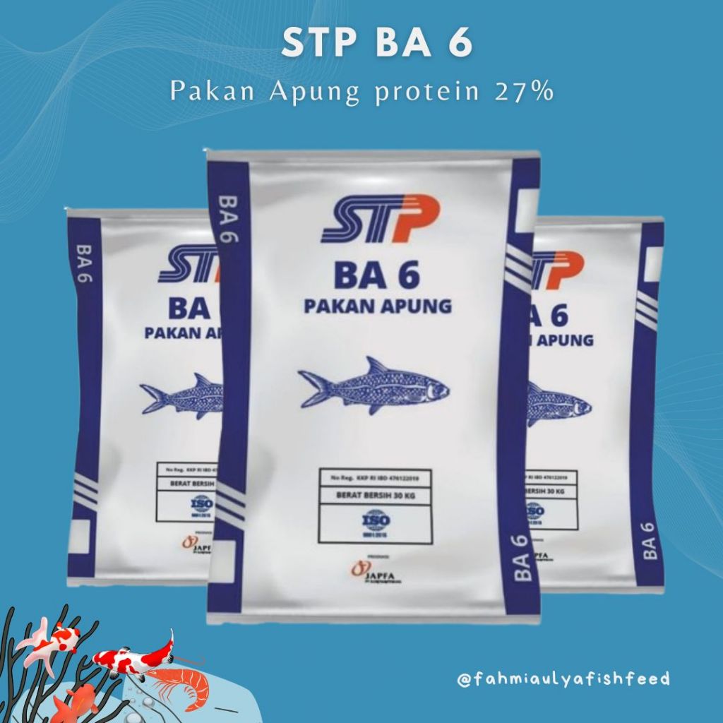 (KEMASAN 10 KG) STP BA6 PROTEIN TINGGI 25-27% PAKAN APUNG IKAN BANDENG, LELE, MUJAER, NILA | STP BA6