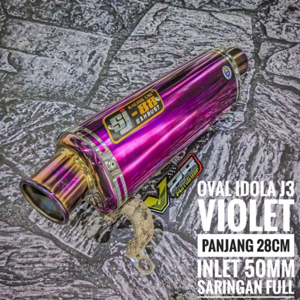 Knalpot SJ88 SILINCER type OVAL IDOLA J2 / J3 Blue Violet Silinser Original SJ-88 Racing Exhaust Sli