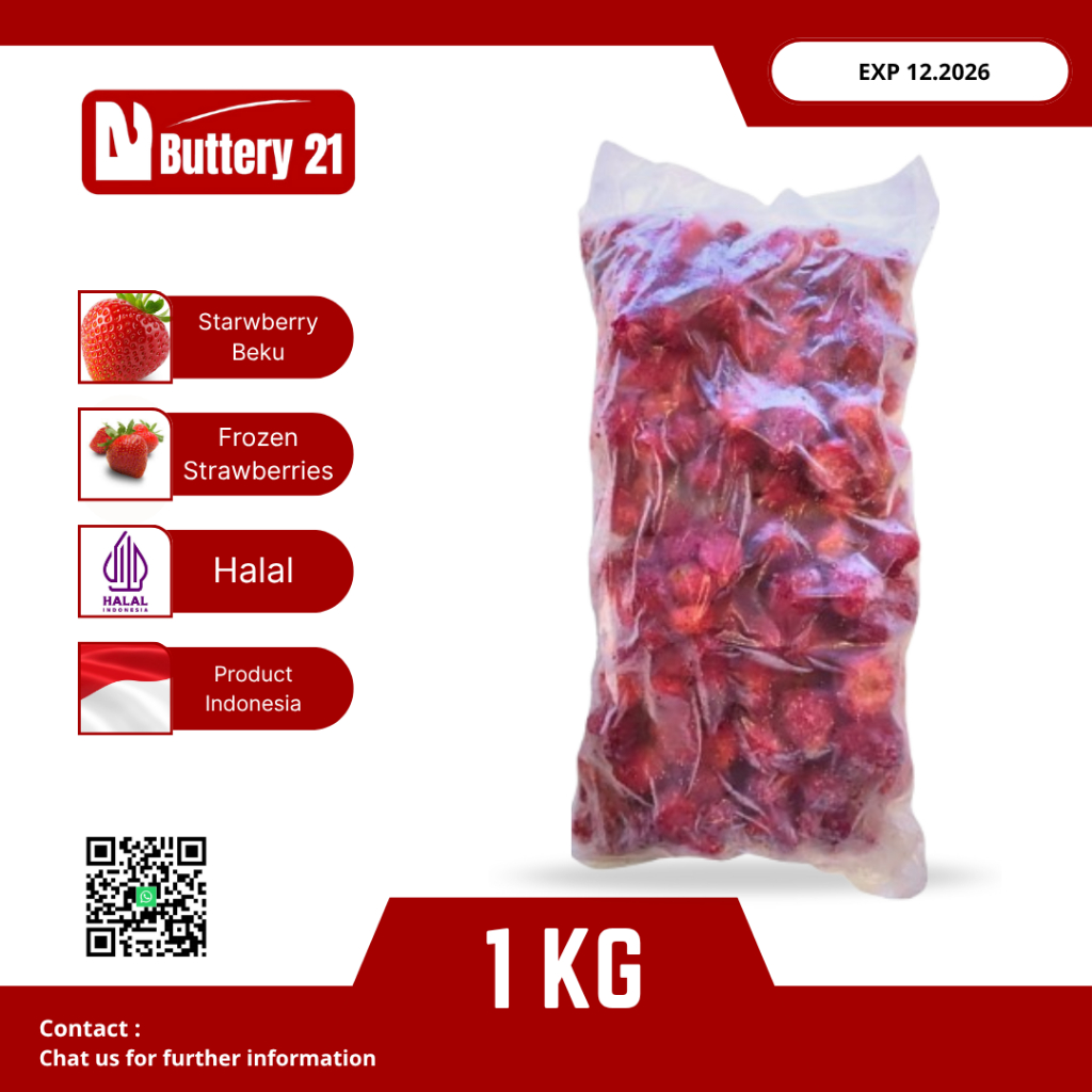STRAWBERRY FROZEN  GRADE B 1 KG/BUAH BEKU BUAH FROZEN STROBERI/FROZEN STRAWBERY LOKAL