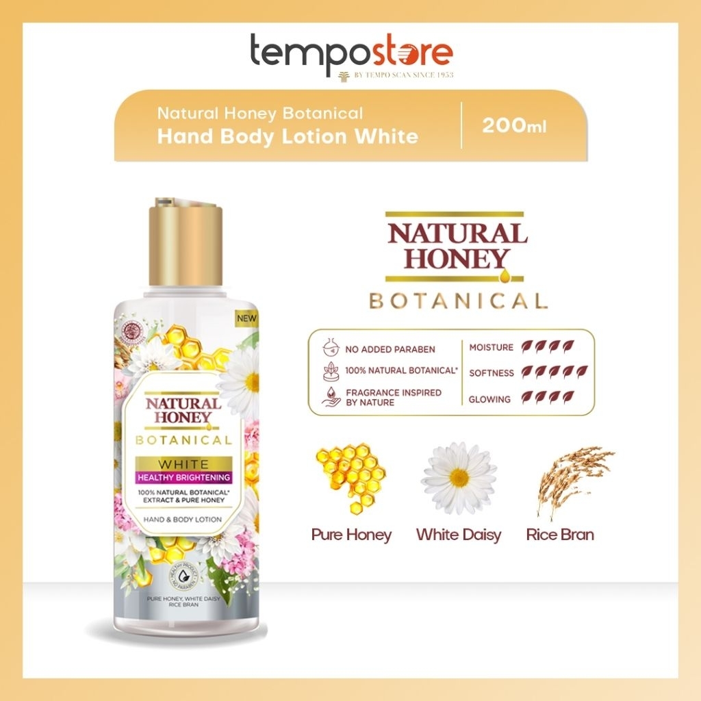 Natural honey white hand body lotion 200ml