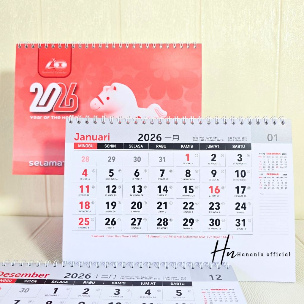 KALENDER MEJA KERJA TERBARU DAN TERMURAH 2026/ KALENDER MEJA KERJA AO 2026 AO701 DAN AO702