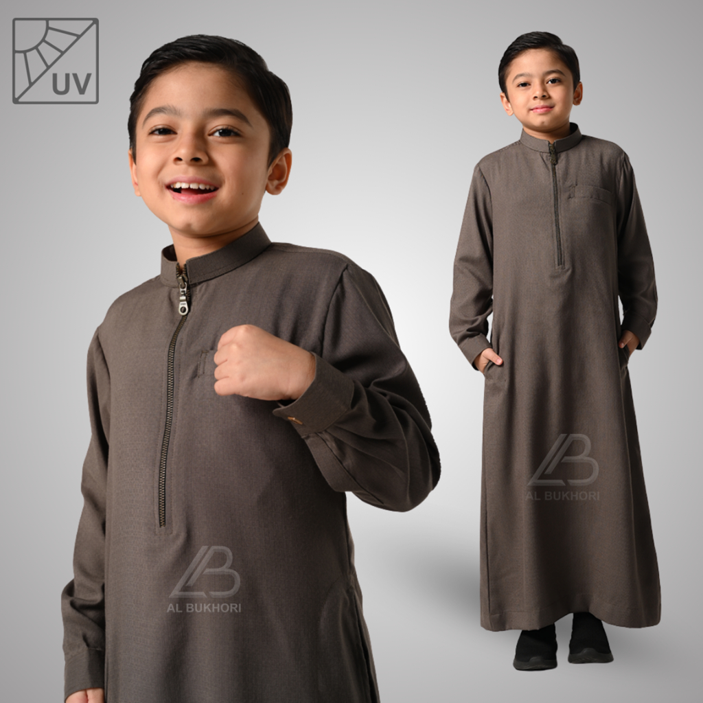 Al Bukhori - ANTI UV Jubah Anak Gamis Laki Laki Thobe Premium 4 - 12 Tahun Lengan Panjang - Jubah Ay