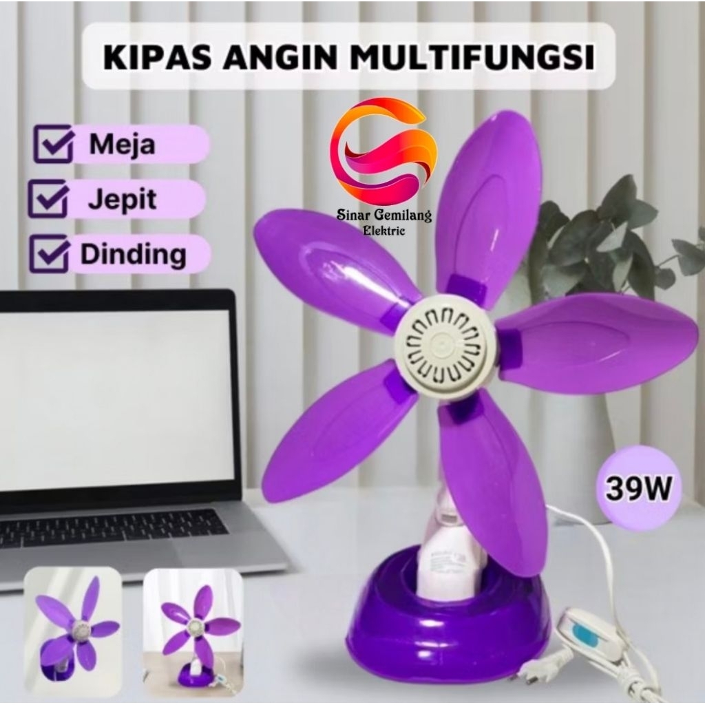 Kipas Angin Jepit KYZUKU 3 in 1 39 Watt ( Duduk- Jepit & Dinding )