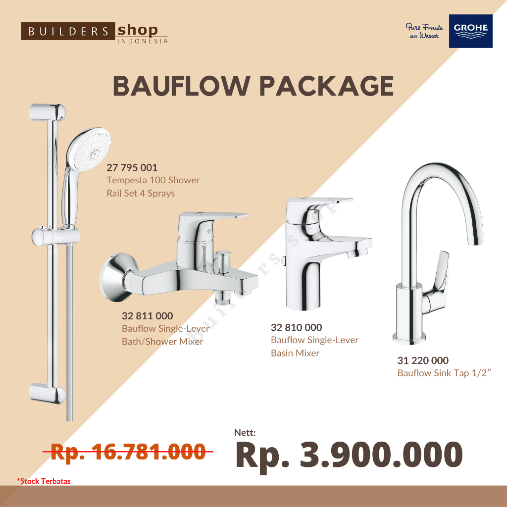 GROHE BAUFLOW PACKAGE | 27795/32811/32810/31220 (Paket Shower Grohe)