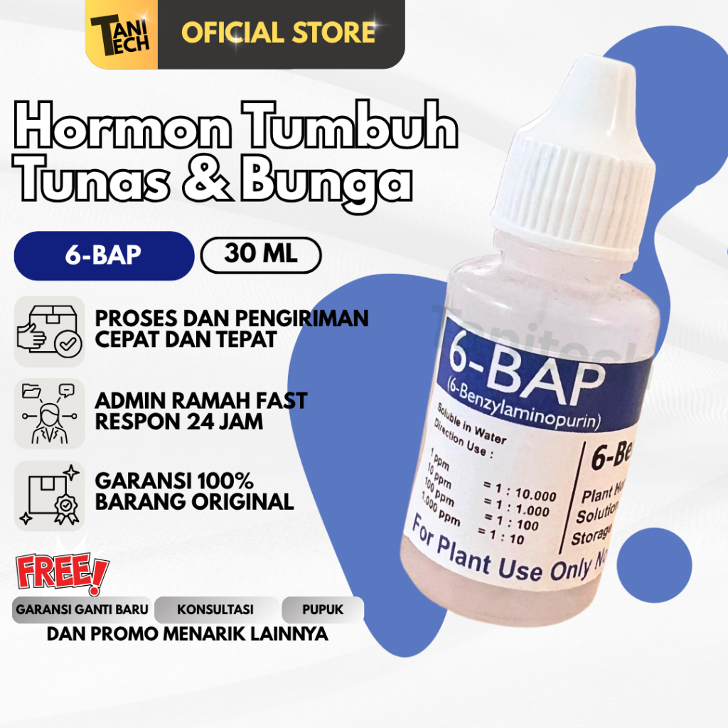 6 Bap Biru Pupuk Cair Tetes Tanaman Hias / 6 Bap
