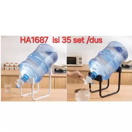 Tatakan galon+kran (kaki baja) / RAK GALON MANUAL + KRAN