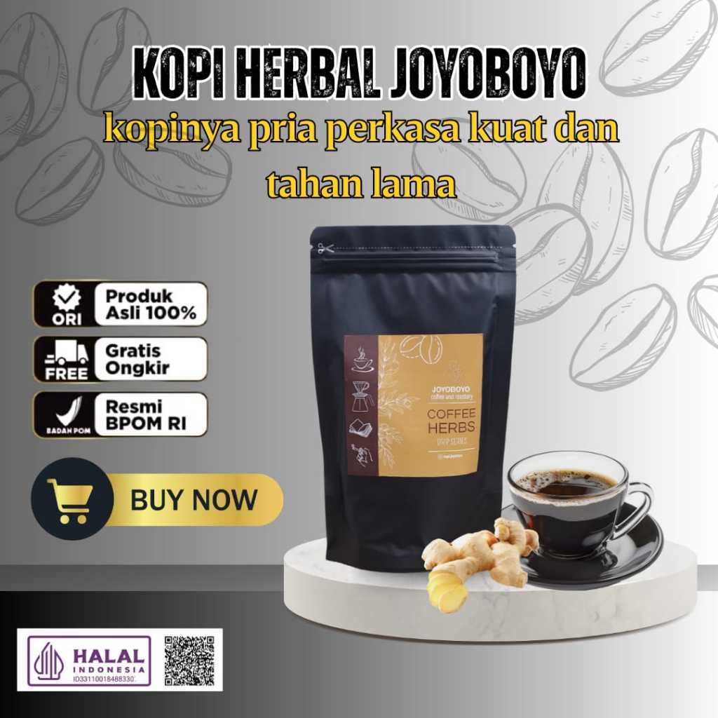 Kopi Herbal Joyoboyo Minuman Energi Stamina Vitalis Pria Kuat & Tahan Lama Bpom Halal isi 150gr