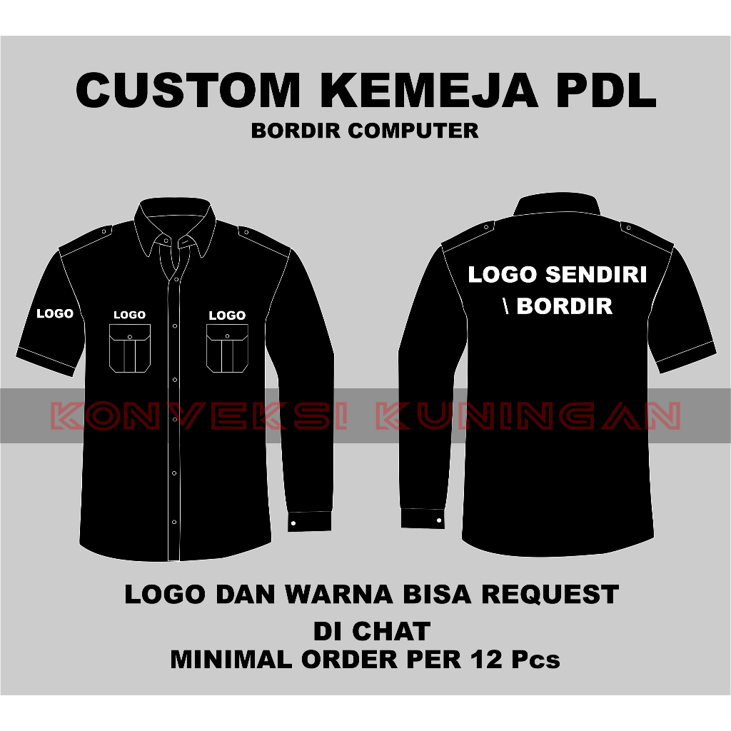 Kemeja PDL COSTUM American Drill Tangan Panjang