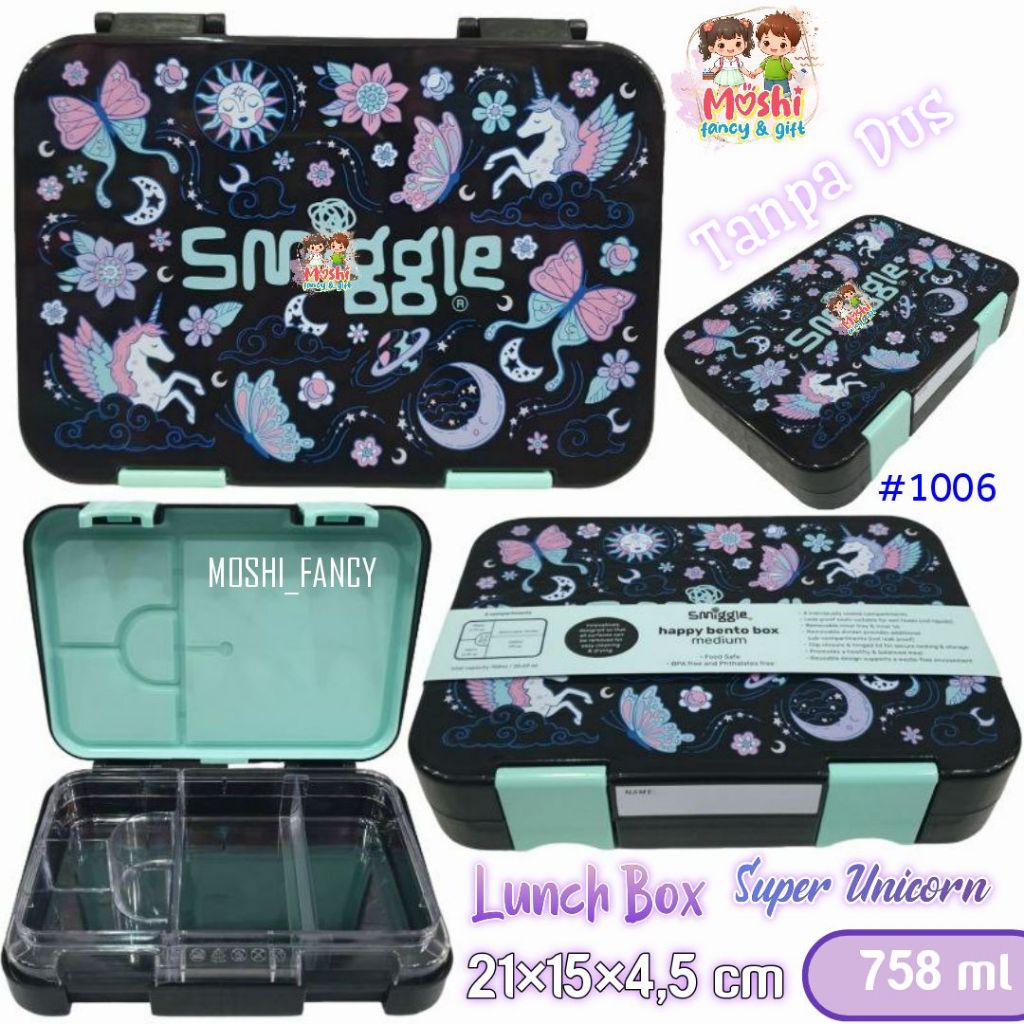 Tempat Makan Supercharge Unicorn/ Meal Set Unicorn / Box Bekal Anak Perempuan / Lunch Box Anak Girl 