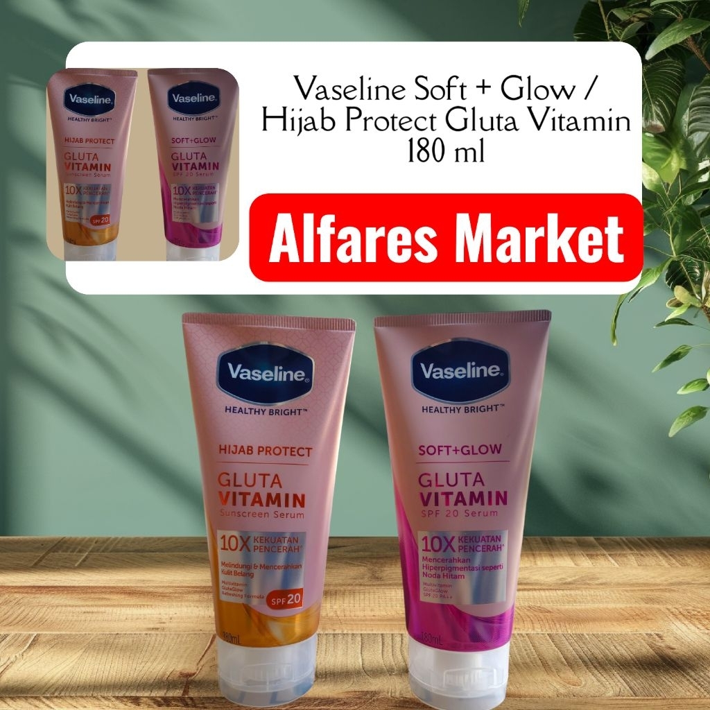 Vaseline Hand Body Lotion Body Serum Soft & Glow / Hijab Protect 180 ml