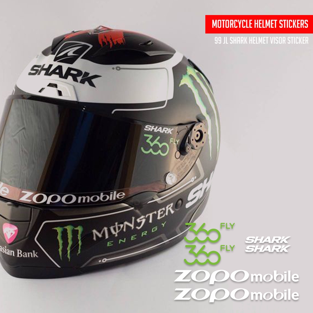 Sticker/Stiker Visor Helm - 99 Jorge Lorenzo - Shark Helmet