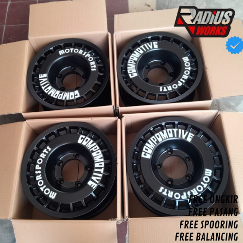 VELG COMPOMOTIVE R16 PCD 5X139 UNTUK JIMNY KATANA SIDECKICK VITARA TAFT FEROZA DLL
