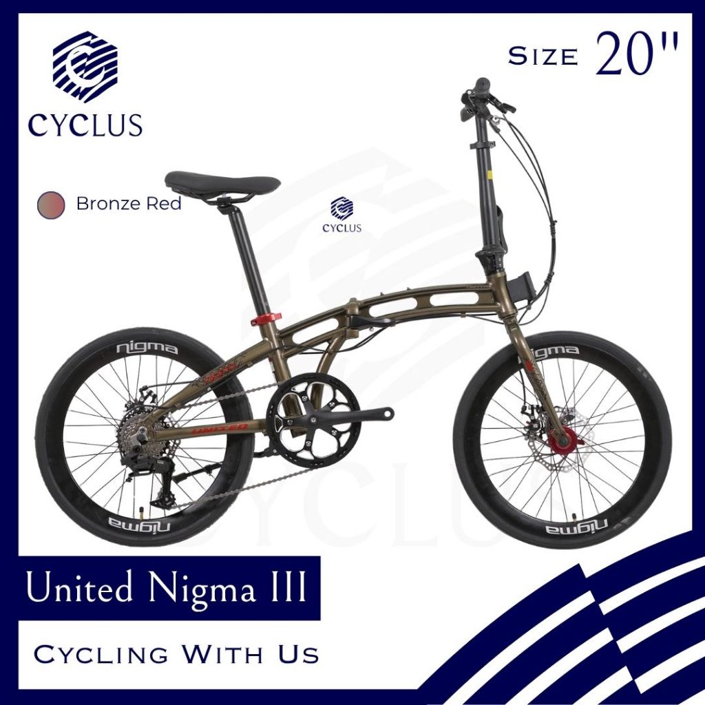 Sepeda Lipat Folding United Nigma III 3 Rem Cakram 20 Inch Anak Remaja Dewasa
