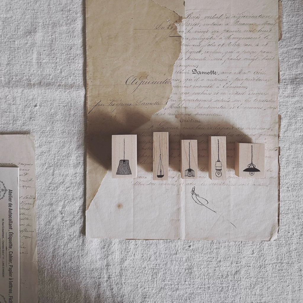 Penny.fei Rubber Stamp - Vintage Lamps . Teapot & Cup Journal Journaling stempel Vintage kayu cangki