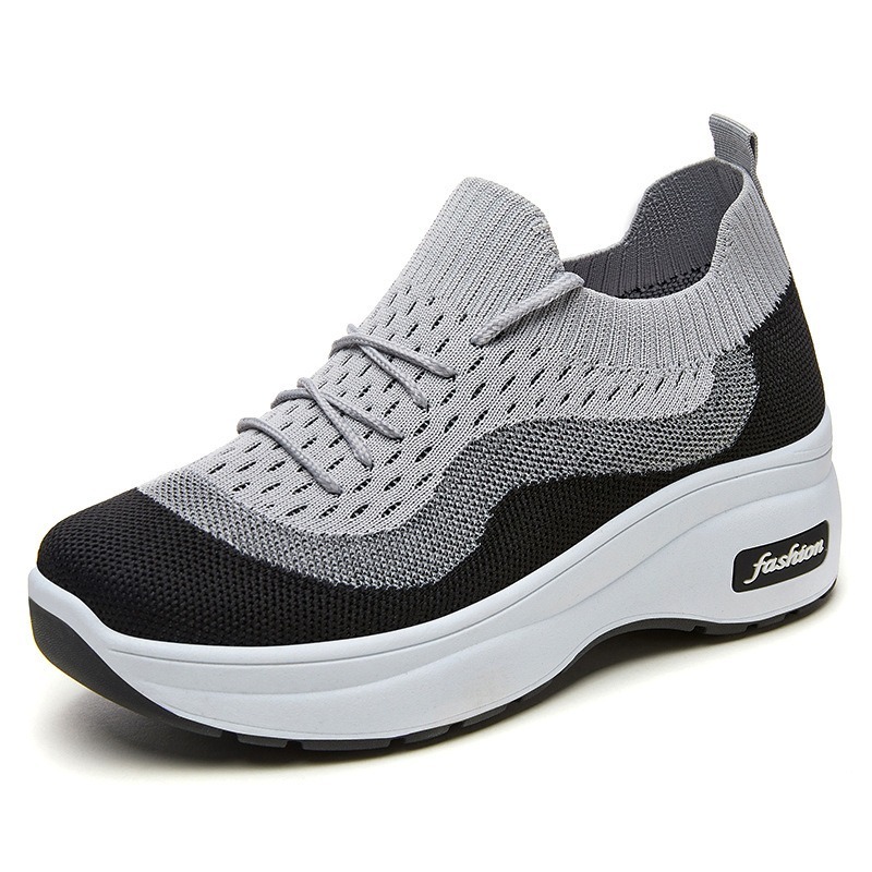MPP  Free Box Sepatu Jongging Sepatu Sneakers Wanita Motif 8 Comfort Wedges Bahan Kanvas Premium LV0