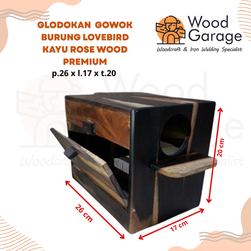 GLODOKAN  GOWOK BURUNG LOVEBIRD KAYU ROSE WOOD PREMIUM