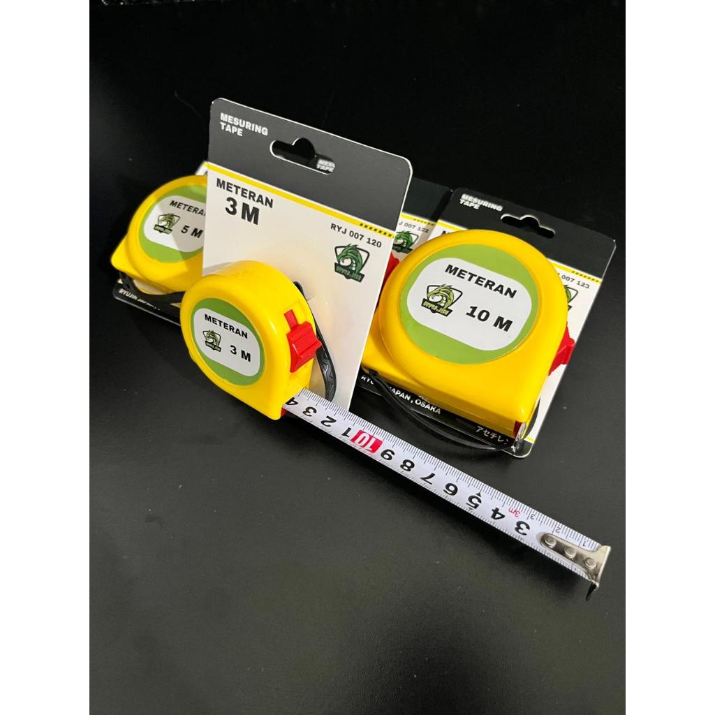 PROMO Meteran RYUJIN 3 meter 5 Meter 7.5 meter 10 meter/ Meteran Tukang / Meteran Roll anti karat