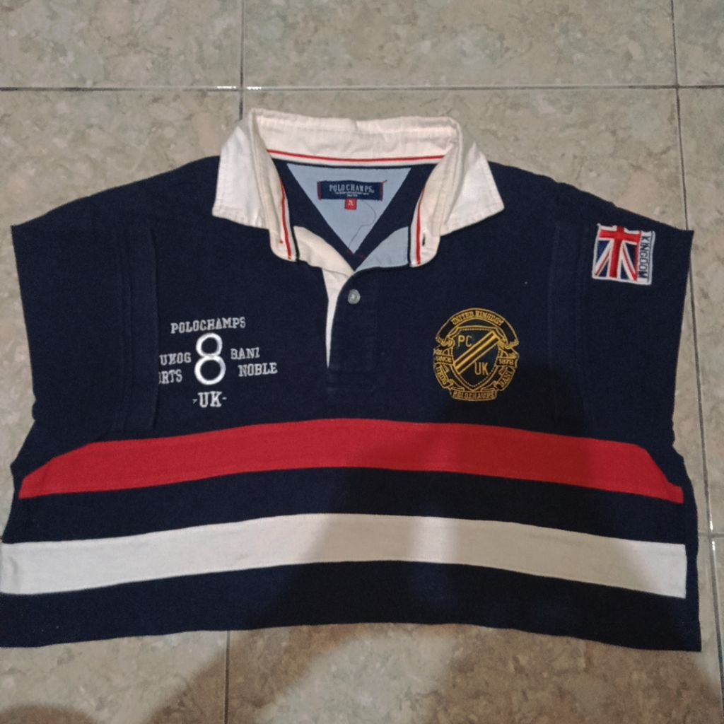 Polo Champion Navy | Kaos Polo Crop Wanita Oversize