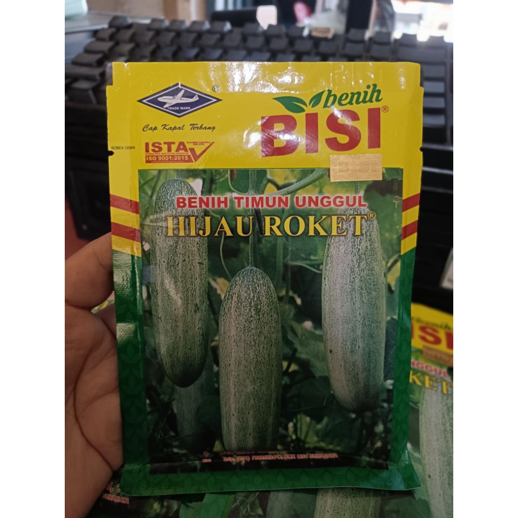 benih timun unggul hijau roket BISI cap kapal terbang 50 gr